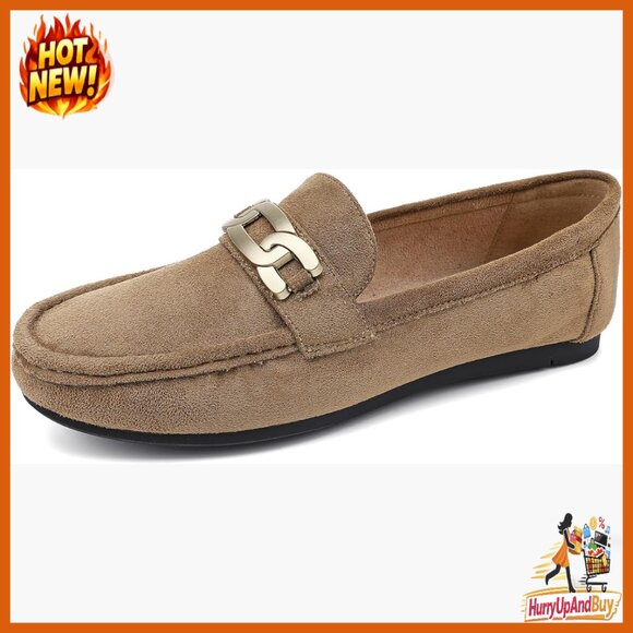 Classic Penny Loafers Slip On Flat Shoes Minimalist Metal Decoration